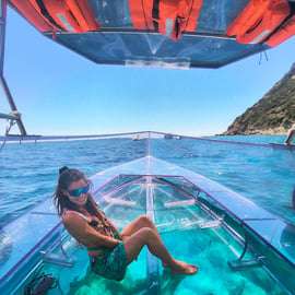 Sortie en bateau transparent à Ischia et Grotte Verte