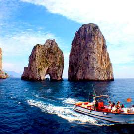 Capri: Island Boat Tour with Blue Grotto Stop